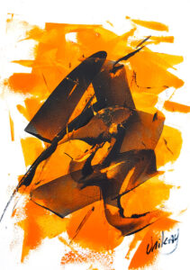 Modernes Acrylbild kaufen – Abstraktes Kunstwerk in Spachteltechnik orange