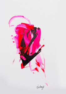 Modernes Acrylbild kaufen – Abstraktes Kunstwerk in Spachteltechnik Rot-Schwarz