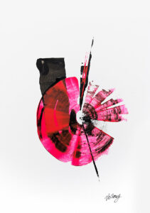 Modernes Acrylbild kaufen – Abstraktes Kunstwerk in Spachteltechnik Rot-Schwarz