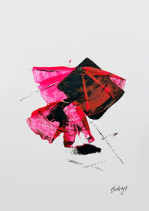 Modernes Acrylbild kaufen – Abstraktes Kunstwerk in Spachteltechnik Rot-Schwarz