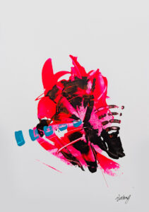 Modernes Acrylbild kaufen – Abstraktes Kunstwerk in Spachteltechnik Rot-Schwarz