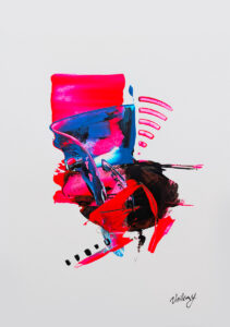 Modernes Acrylbild kaufen – Abstraktes Kunstwerk in Spachteltechnik Rot-Schwarz