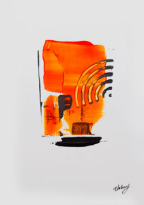 Modernes Acrylbild kaufen – Abstraktes Kunstwerk in Spachteltechnik orange