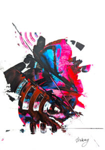 Modernes Acrylbild kaufen – Abstraktes Kunstwerk in Spachteltechnik Rot-Schwarz