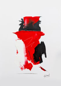 Modernes Acrylbild kaufen – Abstraktes Kunstwerk in Spachteltechnik Rot-Schwarz