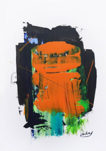 Modernes Acrylbild kaufen – Abstraktes Kunstwerk in Spachteltechnik orange