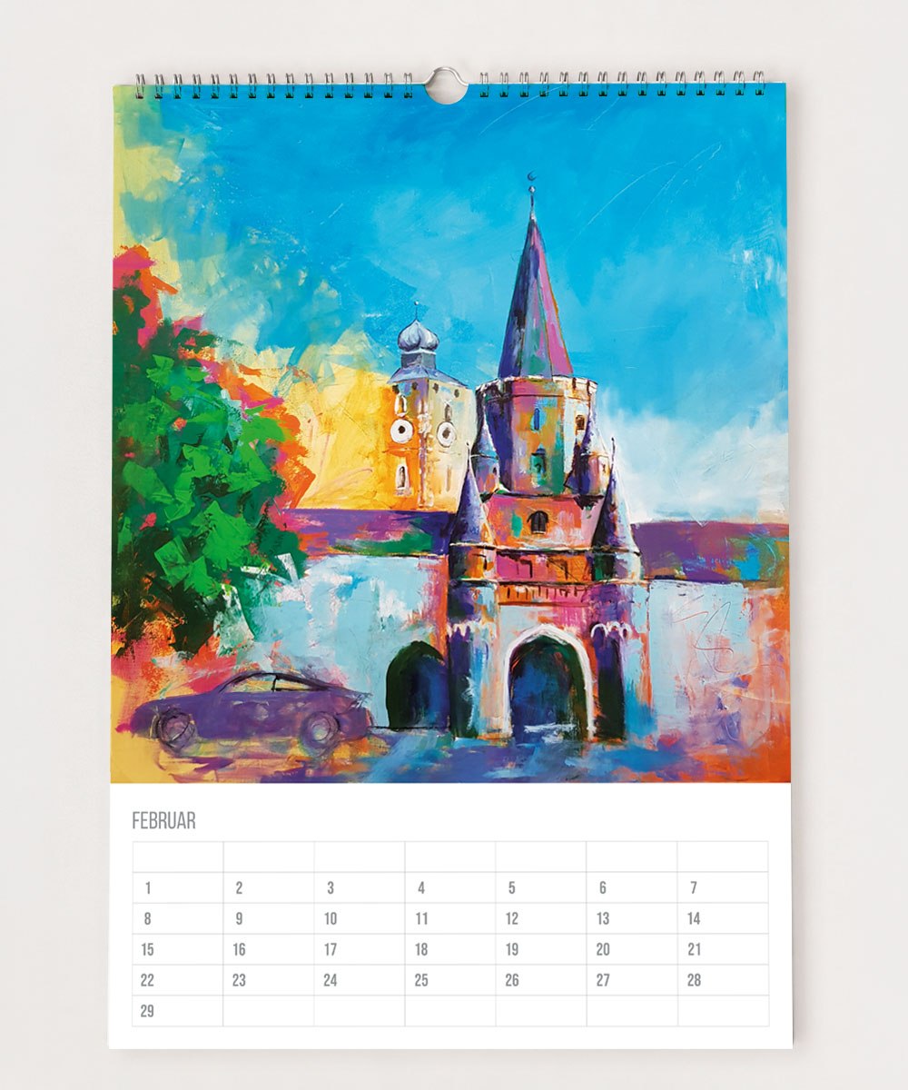Ingolstadt Kunst Kalender – 12 Motive | Acrylgemälde | DIN A3 | Immerwährend – Bild 4