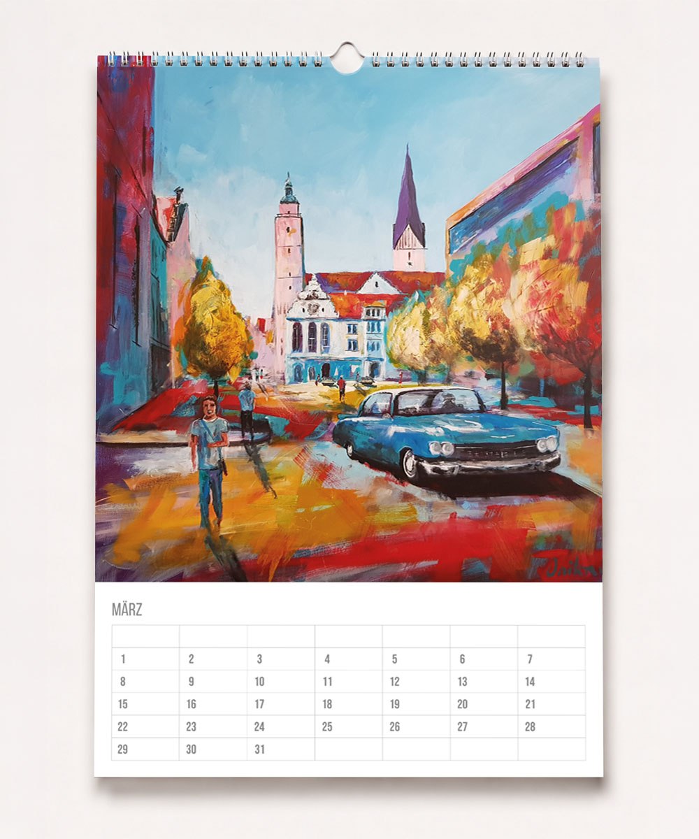 Ingolstadt Kunst Kalender – 12 Motive | Acrylgemälde | DIN A3 | Immerwährend – Bild 3