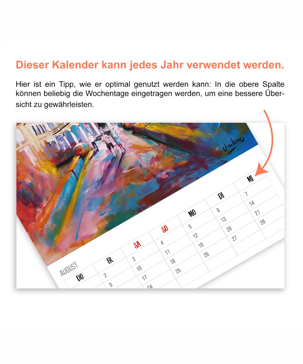 Ingolstadt Kunst Kalender – 12 Motive | Acrylgemälde | DIN A3 | Immerwährend – Bild 5