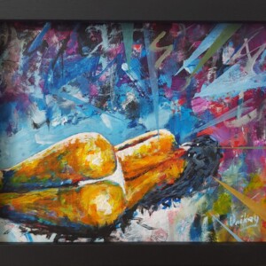 Aktmalerei kaufen – erotische Acrylkunst Frau liegend Leinwand