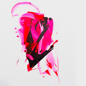 Modernes Acrylbild kaufen – Abstraktes Kunstwerk in Spachteltechnik Rot-Schwarz