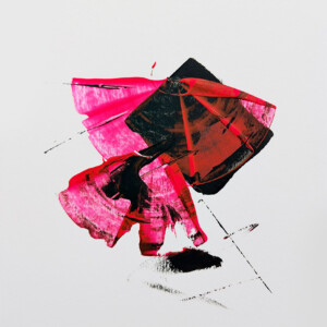 Modernes Acrylbild kaufen – Abstraktes Kunstwerk in Spachteltechnik Rot-Schwarz