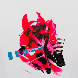 Modernes Acrylbild kaufen – Abstraktes Kunstwerk in Spachteltechnik Rot-Schwarz