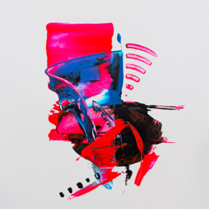 Modernes Acrylbild kaufen – Abstraktes Kunstwerk in Spachteltechnik Rot-Schwarz