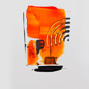 Modernes Acrylbild kaufen – Abstraktes Kunstwerk in Spachteltechnik orange