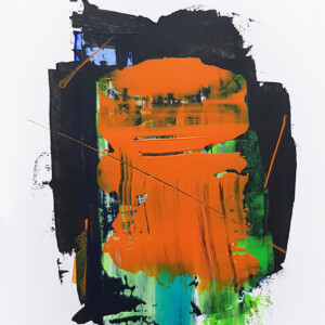 Modernes Acrylbild kaufen – Abstraktes Kunstwerk in Spachteltechnik orange