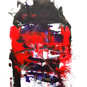 Modernes Acrylbild kaufen – Abstraktes Kunstwerk in Spachteltechnik Rot-Schwarz