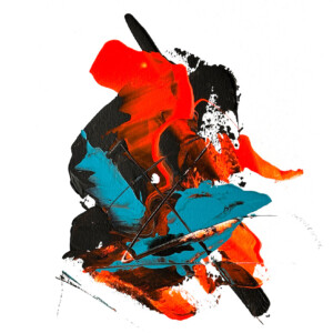 Modernes Acrylbild kaufen – Abstraktes Kunstwerk in Spachteltechnik Rot-Schwarz