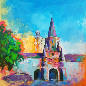Kreuztor Ingolstadt Gemälde – Regionale Kunst direkt vom Ingolstädter Künstler Denis Lang (Unikay) kaufen